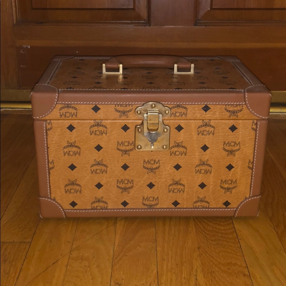 Vintage MCM Trunk: Leather + Coated Canvas